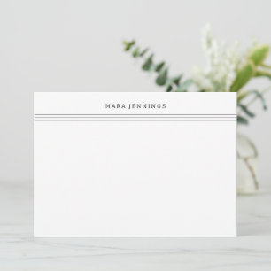 Carte De Correspondance Papier personnel à la frontière noire et blanche m