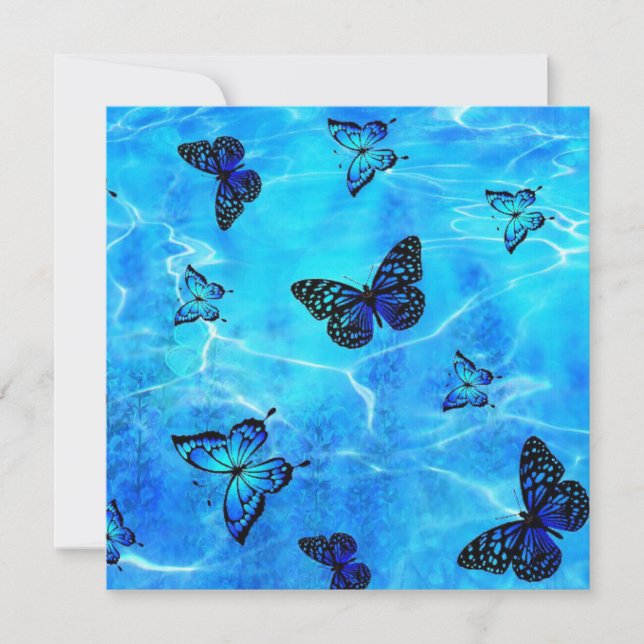 Carte De Correspondance Papillon bleu (Devant)