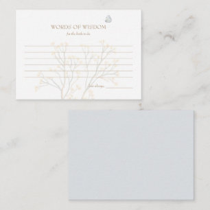 Carte De Correspondance Papillon bleu pâle féminin Paroles de sagesse