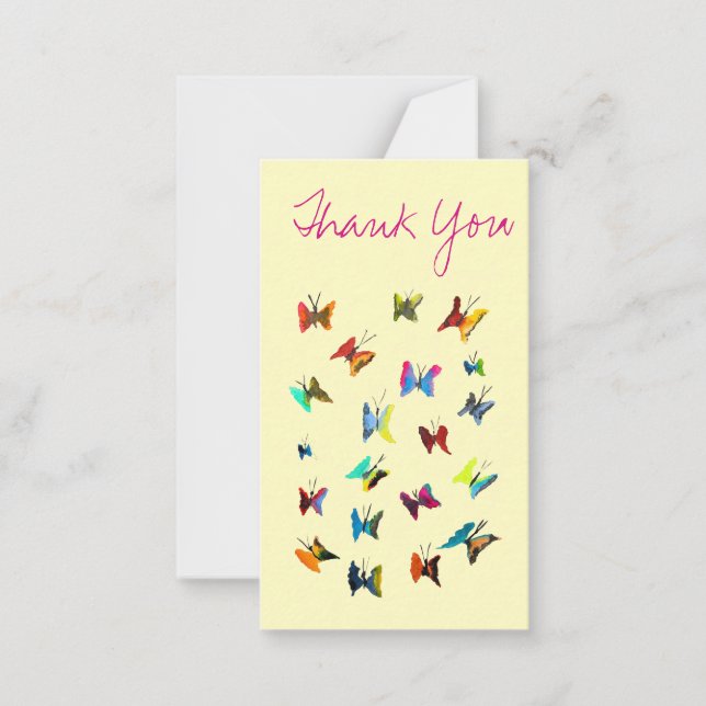 Carte De Correspondance Papillons couleur aquarelle (Devant)