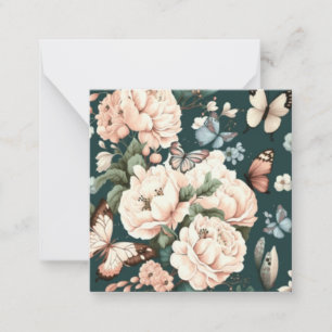 Carte De Correspondance Papillons et fleurs