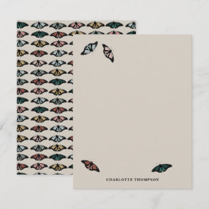 Carte De Correspondance Papillons neutres modernes Motif de jardin