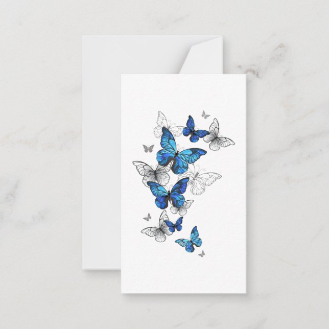 Carte De Correspondance Papillons volants bleus Morpho (Devant)
