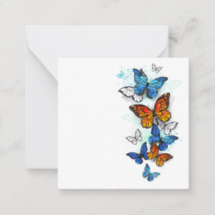 Carte De Correspondance Papillons volants Morpho et Monarch