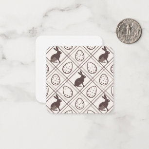 Carte De Correspondance Pâques à carreaux marron