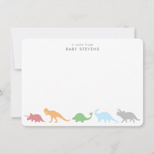 Carte De Correspondance Parade de dinosaures, Personnalisé en couleurs neu