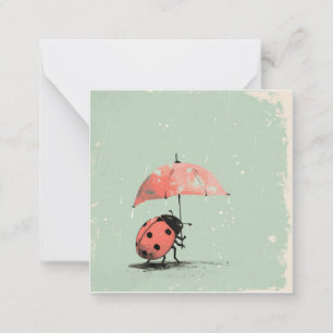 Carte De Correspondance Parade des parapluies : adorable Ladybug
