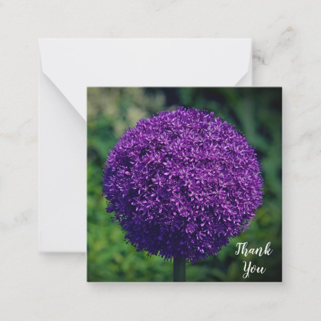 Carte De Correspondance Parfait violet Allium Flower Merci personnel (Devant)