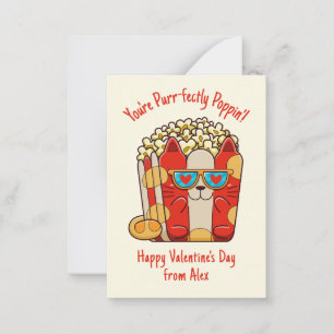 Carte De Correspondance Parfaitement Pop Funny Cat Popcorn Saint-Valentin