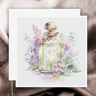 Carte De Correspondance Parfum Vintage vert plat