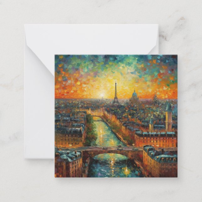 Carte De Correspondance Paris la nuit style van Gogh (Devant)