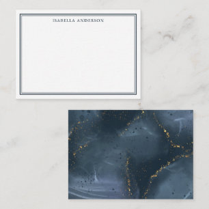 Carte De Correspondance Parties scintillant Abstraite en or bleu marine Pe