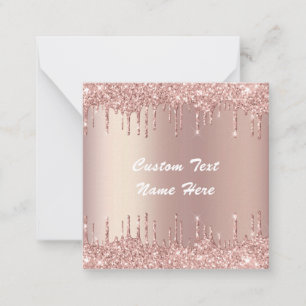 Carte De Correspondance Parties scintillant Gold Blush rose Votre nom de t