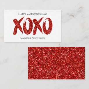 Carte De Correspondance Parties scintillant rouge XOXO   Jour des Valentin