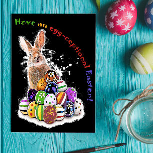 Carte De Correspondance Passez une Pâques œuf-ceptionnelle ! Œufs de lapin
