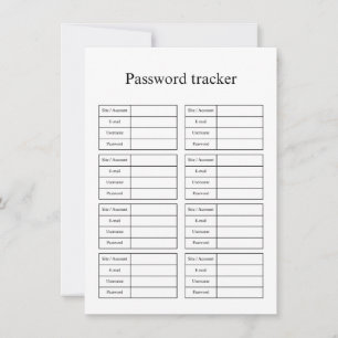 Carte De Correspondance Password tracker