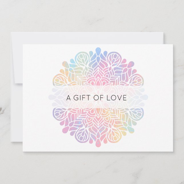 Carte De Correspondance *~* Pastel Aquarelle Rainbow Mandala Spirituelle (Devant)