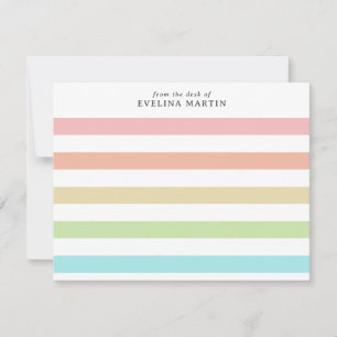 Carte De Correspondance Pastel Rainbow Stripes Du Bureau De