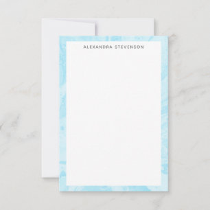 Carte De Correspondance Pastel Turquoise Blue Marble Art Personnalisé