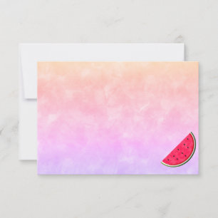 Carte De Correspondance Pastèque aquarelle de dessin animé mignon personna