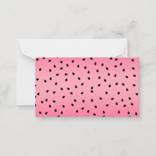 Carte De Correspondance Pastèque Graines Noires Été Vibes Rose Juteuse