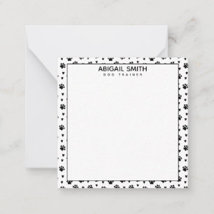 Carte De Correspondance Pâtes et coeurs de chien noir mignons - Personnali