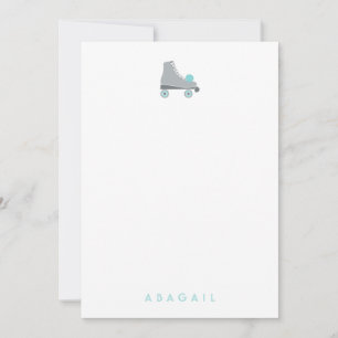 Carte De Correspondance Patin à roulettes rétro Cadeau personnalisé Bleu