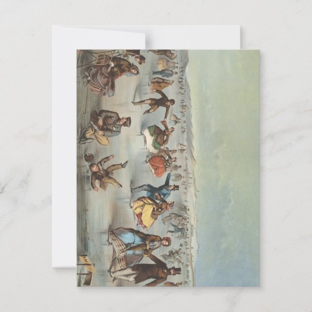 Carte De Correspondance Patinage à Central Park, New York (Devant)