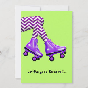 Carte De Correspondance Patins à roulettes avec chaussettes violettes anni