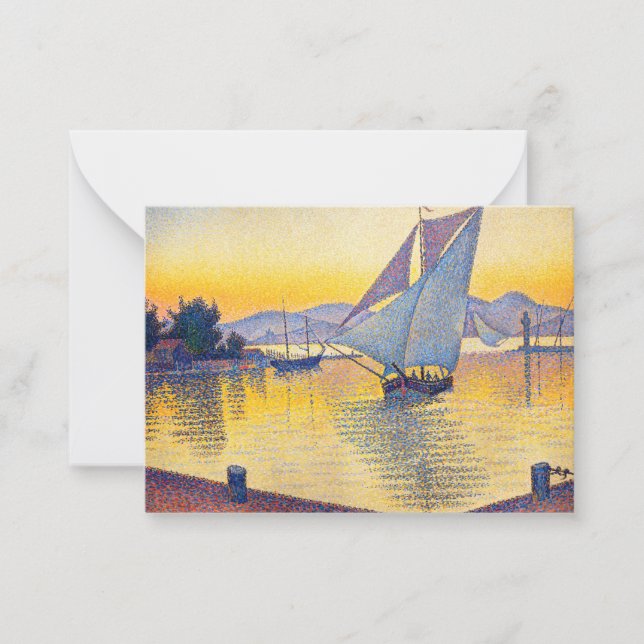 Carte De Correspondance Paul Signac - Le Port au coucher du soleil, Opus 2 (Devant)