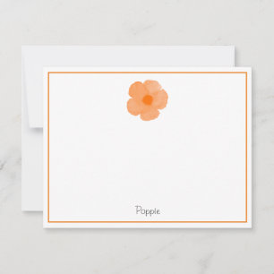 Carte De Correspondance Pavot à eau orange 3