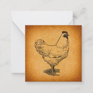 Carte De Correspondance Pays Poulet de la ferme Animal Art Rooster Vintage