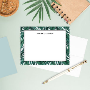 Carte De Correspondance Paysage de feuilles de palmiers tropicaux avec mon