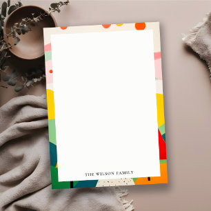 Carte De Correspondance Paysage de Noël Abstrait Rétro Coloré Audacieux