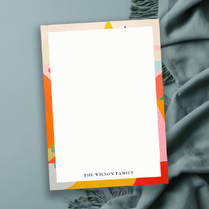 Carte De Correspondance Paysage de Noël Abstrait Rétro Coloré et Audacieux