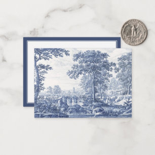 Carte De Correspondance Paysage italianisant bleu XVIIe siècle