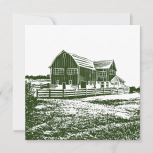 Carte De Correspondance Paysage rural maison de ferme de style coupe