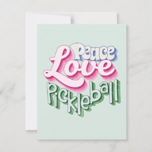 Carte De Correspondance Peace Love Pickleball