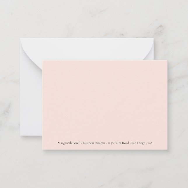 Carte De Correspondance Peach Professional Name Note Cards (Devant)