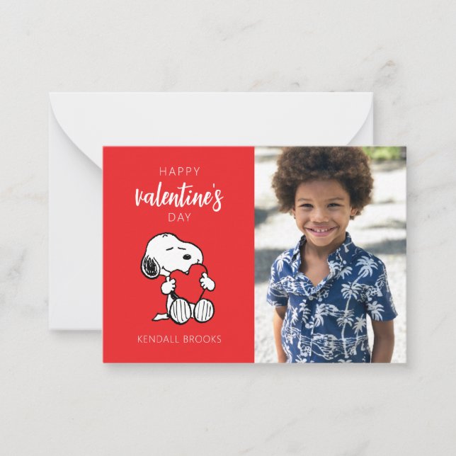 Carte De Correspondance Peanuts | Câlin coeur de Snoopy (Devant)