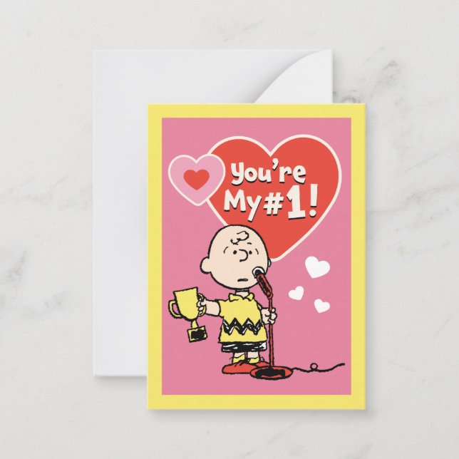 Carte De Correspondance Peanuts | Charlie Brown Tu es mon #1 ! (Devant)