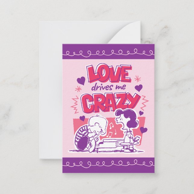 Carte De Correspondance Peanuts | L'amour me rend fou (Devant)