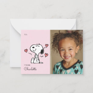 Carte De Correspondance Peanuts Photo de cœur de Snoopy pour la Saint-Va