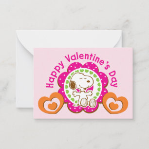 Carte De Correspondance Peanuts Snoopy Cœurs Floraux Saint-Valentin