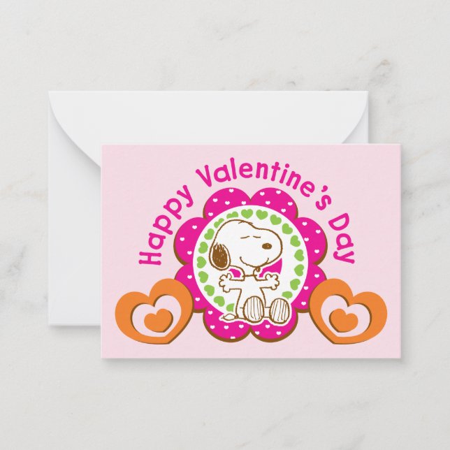 Carte De Correspondance Peanuts | Snoopy Floral Hearts Valentine (Devant)