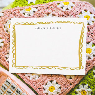Carte De Correspondance Peinture jaune doré personnalisée au nom de coquil