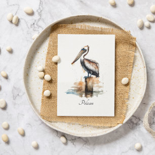 Carte De Correspondance Pelican debout sur un poteau, personnalisable