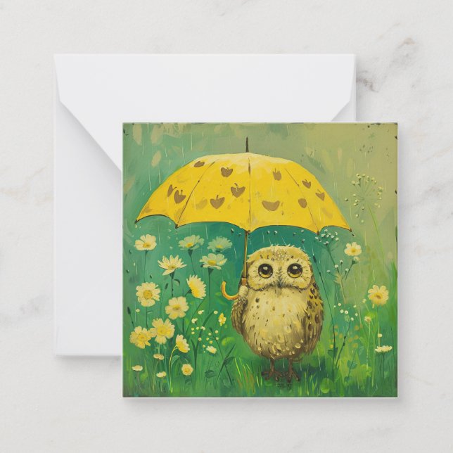 Carte De Correspondance Pen Pal Pals : Envoyer Raindrops & Smiles avec Owl (Devant)