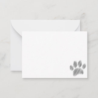 Carte De Correspondance Pencil Sketched Dog Paw Digital Art