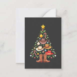 Carte De Correspondance Père Noël arbre de Noël Western Cowboy 